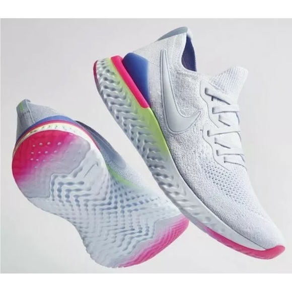 Nike Epic React Flyknit Phantom Slip-On sz 11 Hydrogen Blue